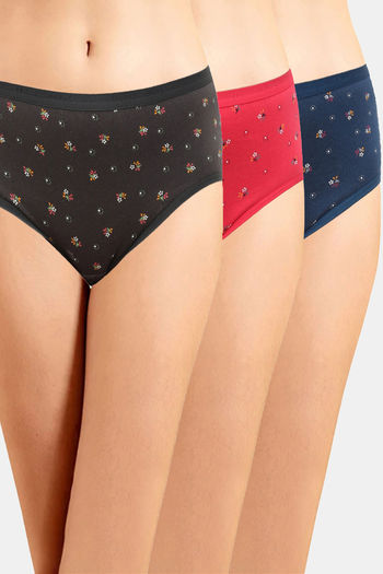 Buy Incare High Rise Full Coverage Hipster Panty (Pack of 3) - Multicolor